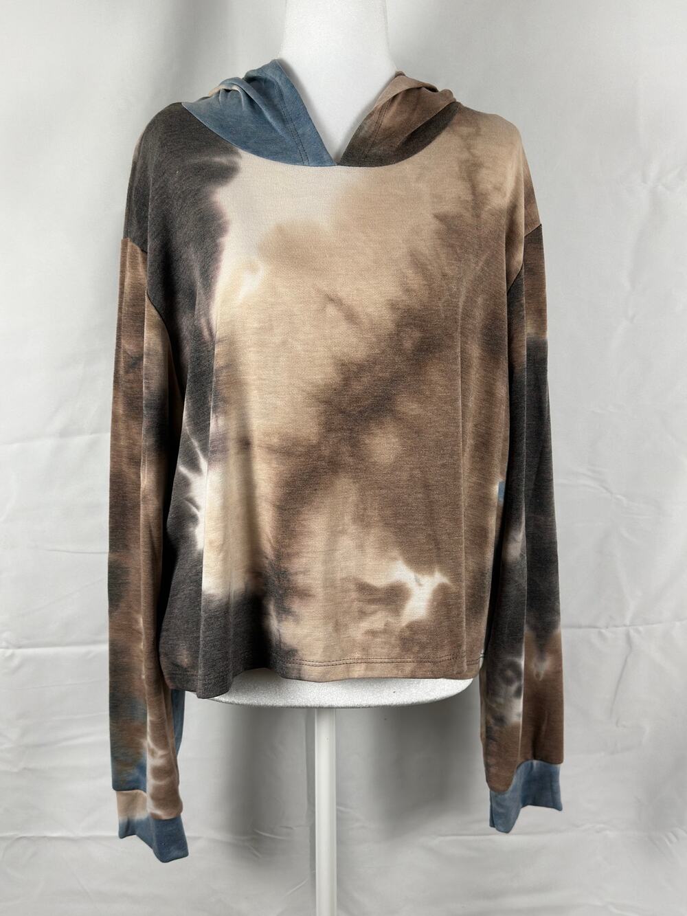 Azules Tie Dye Long Sleeve Hoodie – NWOT Size 1X Fall, Layering